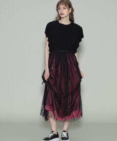 GRACE CONTINENTAL / グレースコンチネンタル ミニ・ひざ丈スカート | ドットチュールロングスカート