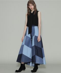 GRACE CONTINENTAL / グレースコンチネンタル デニムスカート | デニムパッチワークスカート