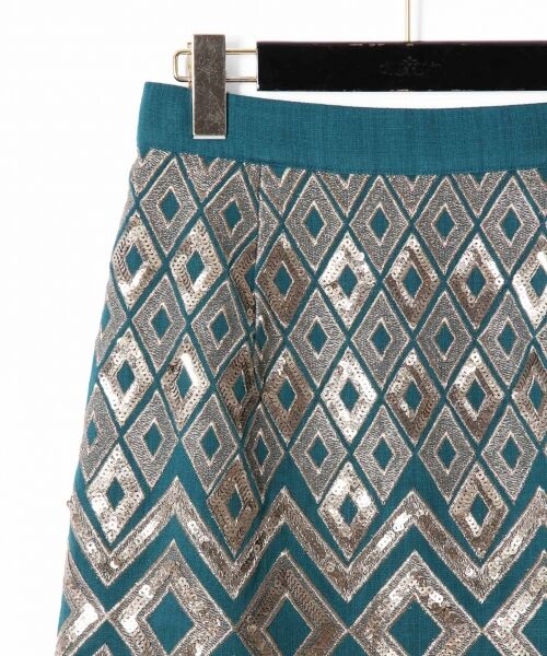 GRACE CONTINENTAL / グレースコンチネンタル ミニ・ひざ丈スカート | スパン幾何刺繍スカート | 詳細4