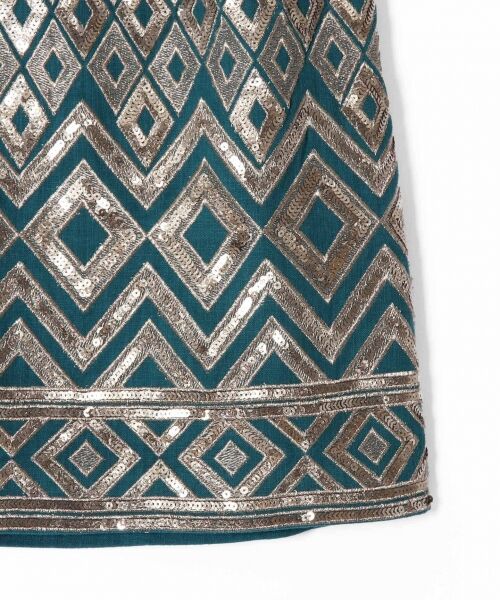 GRACE CONTINENTAL / グレースコンチネンタル ミニ・ひざ丈スカート | スパン幾何刺繍スカート | 詳細5