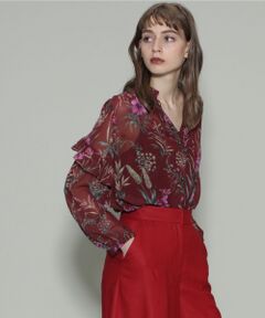 GRACE CONTINENTAL / グレースコンチネンタル トップス | ボタニカルジョーゼットブラウス