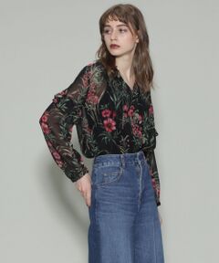GRACE CONTINENTAL / グレースコンチネンタル トップス | ボタニカルジョーゼットブラウス