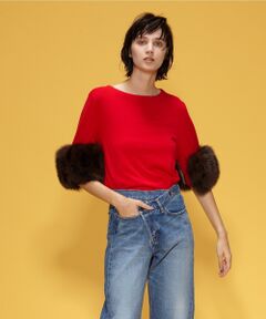 GRACE CONTINENTAL / グレースコンチネンタル ニット・セーター | 袖ファー付きニットトップ