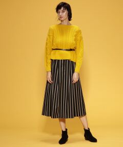 GRACE CONTINENTAL / グレースコンチネンタル ミニ・ひざ丈スカート | ストライプフレアスカート