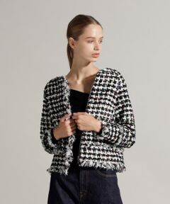 GRACE CONTINENTAL / グレースコンチネンタル ノーカラージャケット | ツイードブルゾンジャケット