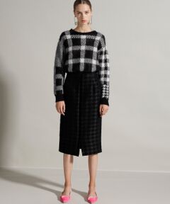 GRACE CONTINENTAL / グレースコンチネンタル ミニ・ひざ丈スカート | モール千鳥ジャガードスカート