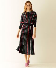 GRACE CONTINENTAL / グレースコンチネンタル ミニ・ひざ丈スカート | フリルラインニットスカート