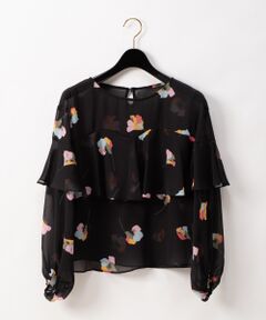 GRACE CONTINENTAL / グレースコンチネンタル トップス | フリルプリントトップ