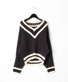 GRACE CONTINENTAL / グレースコンチネンタル ニット・セーター | *フラワーケーブルニットトップ