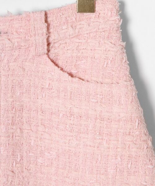 グレースクラス 19SS ツイードスカート Aライン ひざ丈 38 ピンク