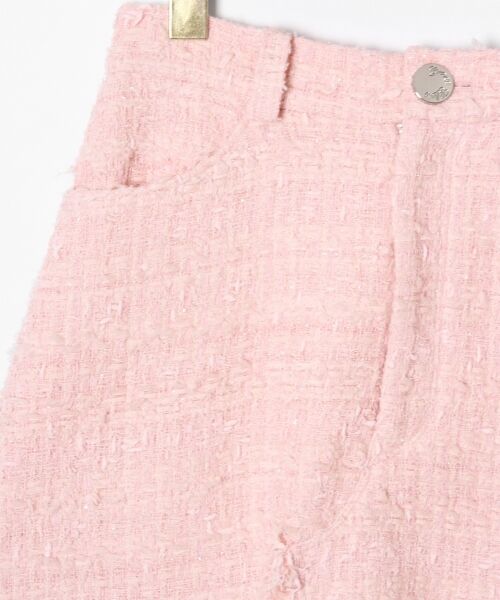グレースクラス 19SS ツイードスカート Aライン ひざ丈 38 ピンク
