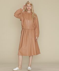 GRACE CONTINENTAL / グレースコンチネンタル ミニ・ひざ丈スカート | レザーパッチワークスカート