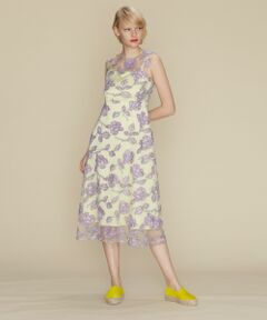 GRACE CONTINENTAL / グレースコンチネンタル ドレス | フラワー刺繍チュールワンピース