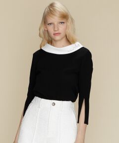 GRACE CONTINENTAL / グレースコンチネンタル トップス | バイカラーレタードトップ