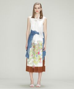 GRACE CONTINENTAL / グレースコンチネンタル ミニ・ひざ丈スカート | スカーフフラワープリントスカート