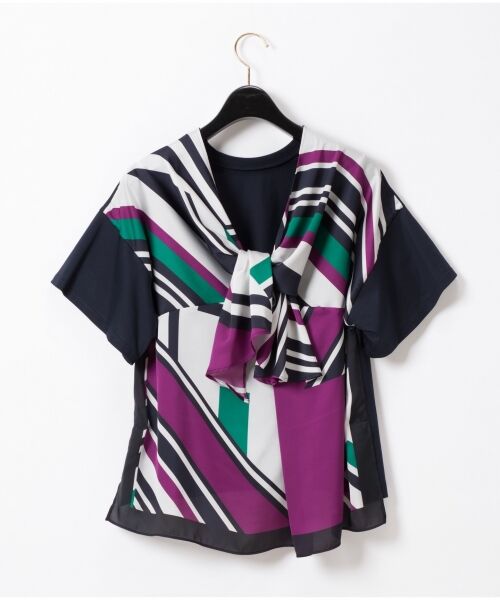 GRACE CONTINENTAL / グレースコンチネンタル Tシャツ | キカスカーフプリントトップ | 詳細22