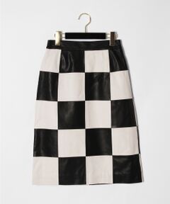 GRACE CONTINENTAL / グレースコンチネンタル ミニ・ひざ丈スカート | 市松レザースカート