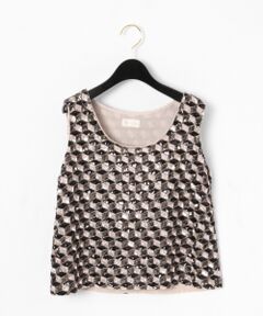 GRACE CONTINENTAL / グレースコンチネンタル トップス | スパンコールノースリーブ