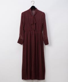 GRACE CONTINENTAL / グレースコンチネンタル ミニ丈・ひざ丈ワンピース | ドットジャガードボウタイワンピース