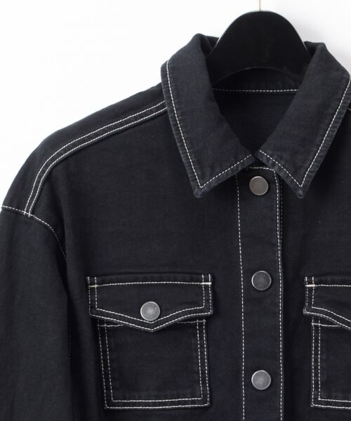 GRACE CONTINENTAL デニムロングシャツ　ブラック　36 新品