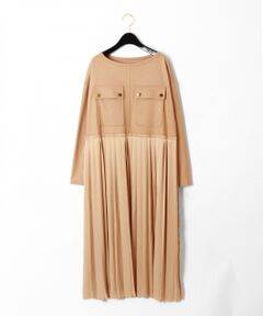 GRACE CONTINENTAL / グレースコンチネンタル ミニ丈・ひざ丈ワンピース | プリーツカットコンビワンピース