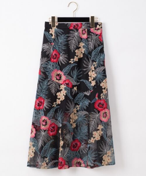 ボタニカルバード刺繍スカート