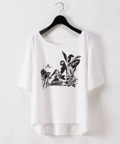 プリントレーヨンTシャツ