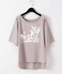 プリントレーヨンTシャツ