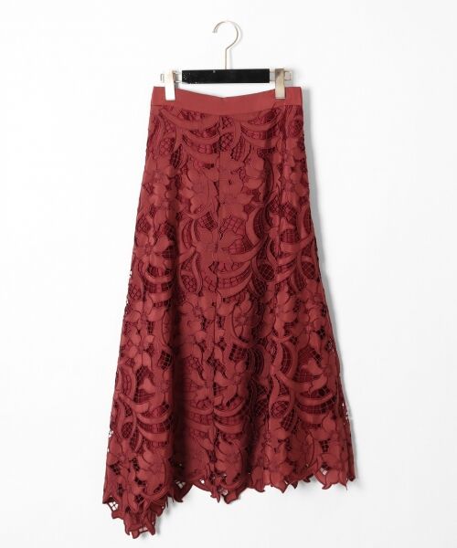 カットワーク刺繍ロングスカート