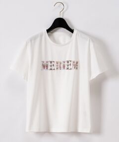 美品 グレースコンチネンタル ビーズ刺繍Tシャツ ブラウン 36