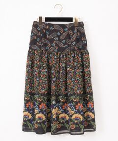 GRACE CONTINENTAL / グレースコンチネンタル ミニ・ひざ丈スカート | ペイズリーコンビスカート