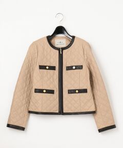 GRACE CONTINENTAL / グレースコンチネンタル ノーカラージャケット | キルティング配色レザージャケット