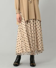 ラメドット刺繍スカート