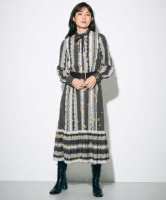 GRACE CONTINENTAL / グレースコンチネンタル ロング・マキシ丈ワンピース | レースプリント刺繍ワンピース