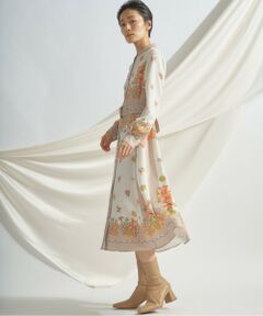 GRACE CONTINENTAL / グレースコンチネンタル ロング・マキシ丈ワンピース | ブーケスカーフプリントワンピース