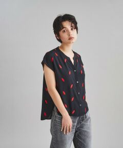 GRACE CONTINENTAL / グレースコンチネンタル シャツ・ブラウス | リップ刺繍ブラウス