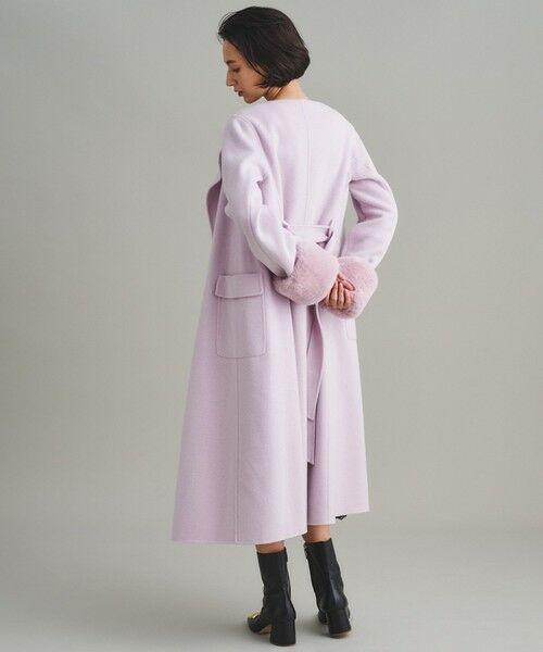 土日SALE☆値下げ中！美品 グレー ピンク ゆったり コート超豪華暖かいです