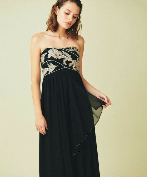 GRACE CONTINENTAL / グレースコンチネンタル ドレス | 刺繍ベアドレス（ブラック）