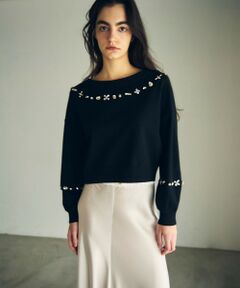 GRACE CONTINENTAL / グレースコンチネンタル ニット・セーター | マルチビジューニットトップ