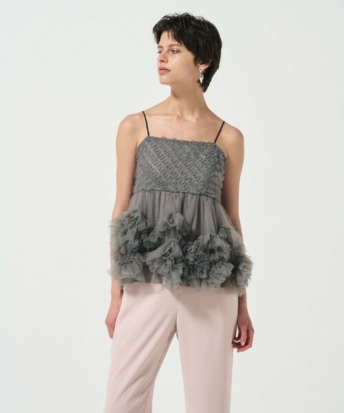 GRACE CONTINENTAL / グレースコンチネンタル キャミソール・チューブトップ | チュールフリルキャミソール | 詳細3