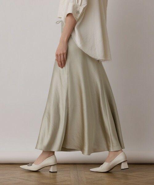 GRACE CONTINENTAL / グレースコンチネンタル ロング・マキシ丈スカート | サテンストレッチイージースカート | 詳細7
