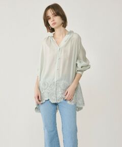 GRACE CONTINENTAL / グレースコンチネンタル シャツ・ブラウス | ヘムレースギャザートップ
