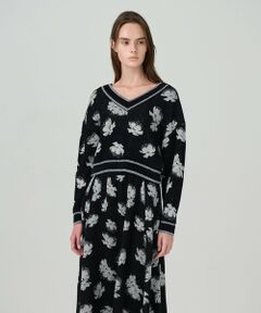 GRACE CONTINENTAL / グレースコンチネンタル ニット・セーター | ラメフローラルニットトップ