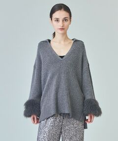 GRACE CONTINENTAL / グレースコンチネンタル フリンジニットzipカーディガン フリンジニットzipカーディガン / GRACE CONTINENTAL | GRACE