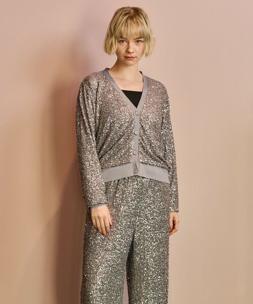 GRACE CONTINENTAL / グレースコンチネンタル カーディガン・ボレロ | スパンコールニットカーディガン | 詳細11