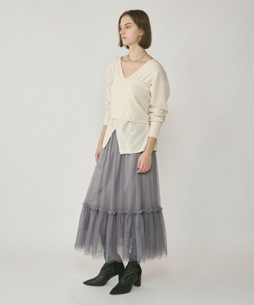 GRACE CONTINENTAL / グレースコンチネンタル ロング・マキシ丈スカート | ラメチュールギャザースカート | 詳細7