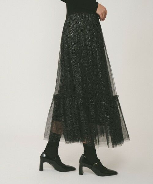 GRACE CONTINENTAL / グレースコンチネンタル ロング・マキシ丈スカート | ラメチュールギャザースカート | 詳細11