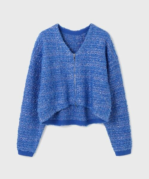 GRACE CONTINENTAL / グレースコンチネンタル カーディガン・ボレロ | ツイードニットzipカーディガン | 詳細13