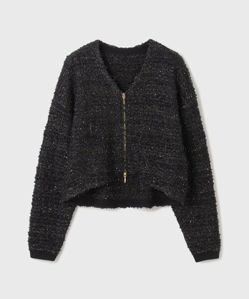 GRACE CONTINENTAL / グレースコンチネンタル カーディガン・ボレロ | ツイードニットzipカーディガン | 詳細20