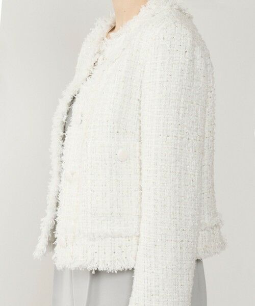 GRACE CONTINENTAL / グレースコンチネンタル ノーカラージャケット | フリンジツイードジャケット | 詳細3